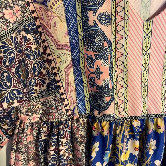 Mislook Mix Print Short Sleeve Boho Dress - Picture 3 of 4